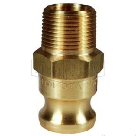 Dixon Boss-Lock Type F Cam and Groove Adapter, 3/4 x 1/2 in, Male Adapter x MNPT, Brass, Domestic 7550-F-BR